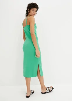 bonprix Nachhaltigere Materialien|Kleider^Geripptes Bodycon-Kleid aus elastischem Baumwoll-Mix opalgrün