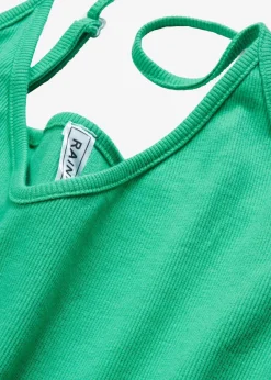 bonprix Nachhaltigere Materialien|Kleider^Geripptes Bodycon-Kleid aus elastischem Baumwoll-Mix opalgrün