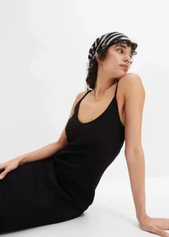 bonprix Bekleidung·Pullover & Strickjacken|Kleider^Geripptes Bodycon-Kleid aus elastischem Baumwoll-Mix schwarz