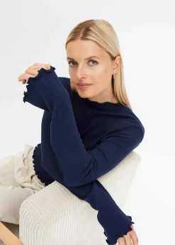 bonprix Shirts & Tops^Geripptes Langarmshirt dunkelblau