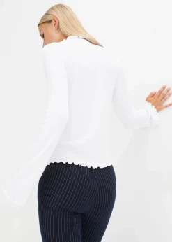 bonprix Shirts & Tops^Geripptes Langarmshirt weiß