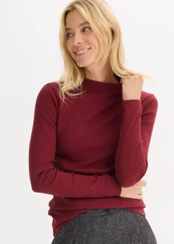 bonprix Shirts & Tops^Geripptes Langarmshirt rubinrot