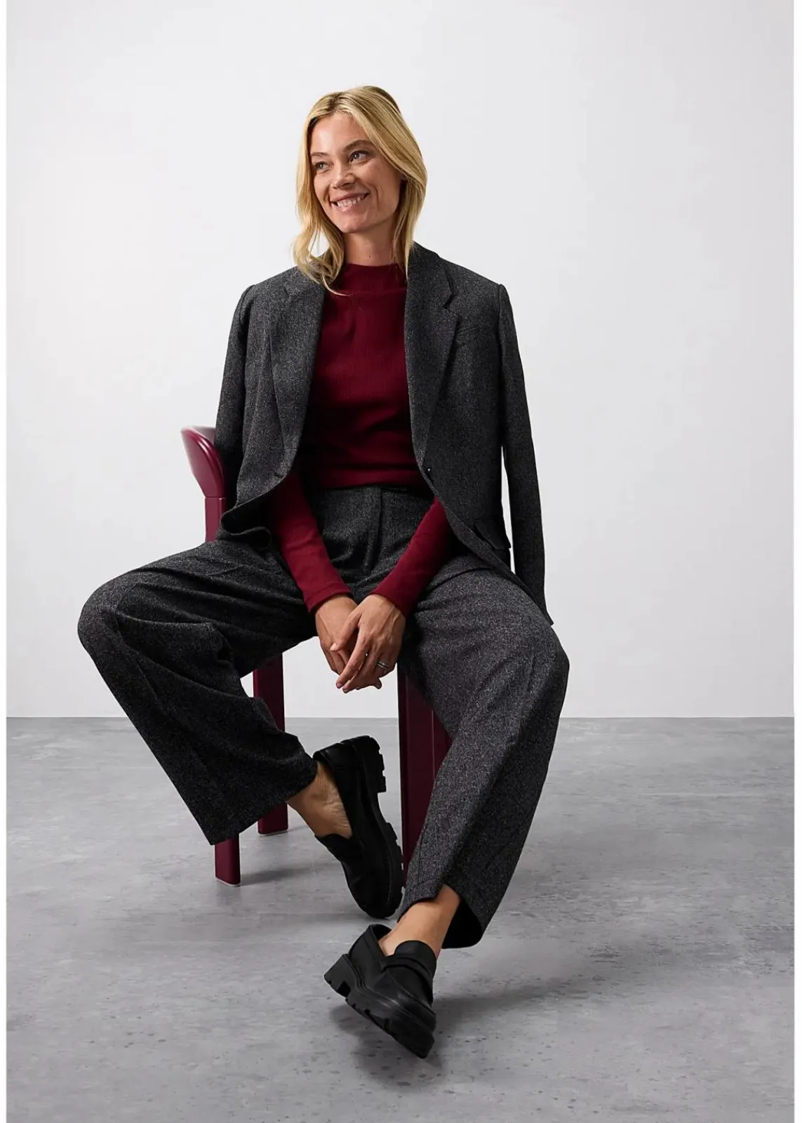 bonprix Shirts & Tops^Geripptes Langarmshirt rubinrot