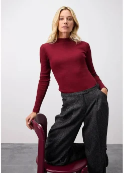 bonprix Shirts & Tops^Geripptes Langarmshirt rubinrot