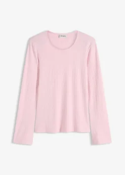 bonprix Shirts & Tops|Basics^Geripptes Langarmshirt kristallrosa