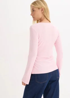 bonprix Shirts & Tops|Basics^Geripptes Langarmshirt kristallrosa