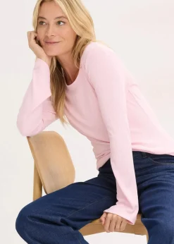 bonprix Shirts & Tops|Basics^Geripptes Langarmshirt kristallrosa