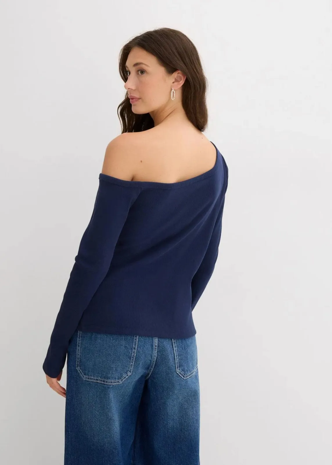 bonprix Nachhaltigere Materialien|Shirts & Tops^Geripptes Langarmshirt dunkelblau
