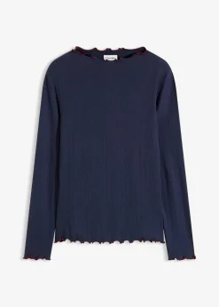 bonprix Shirts & Tops^Geripptes Langarmshirt dunkelblau/rubinrot