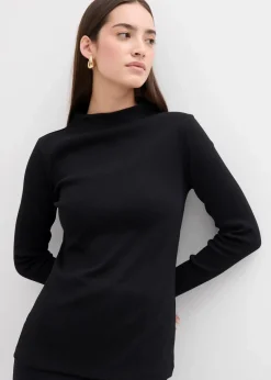 bonprix Shirts & Tops^Geripptes Langarmshirt schwarz
