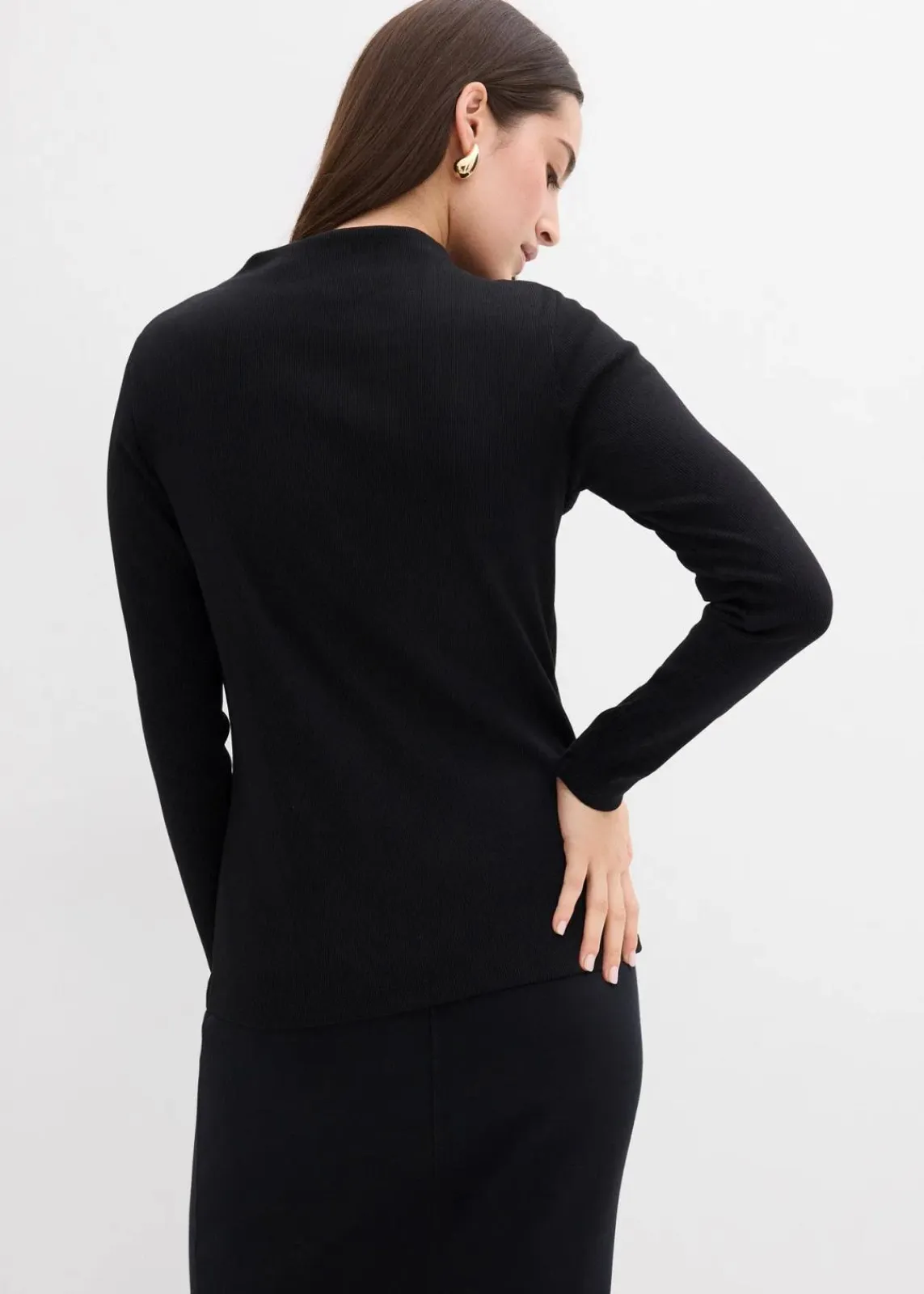 bonprix Shirts & Tops^Geripptes Langarmshirt schwarz