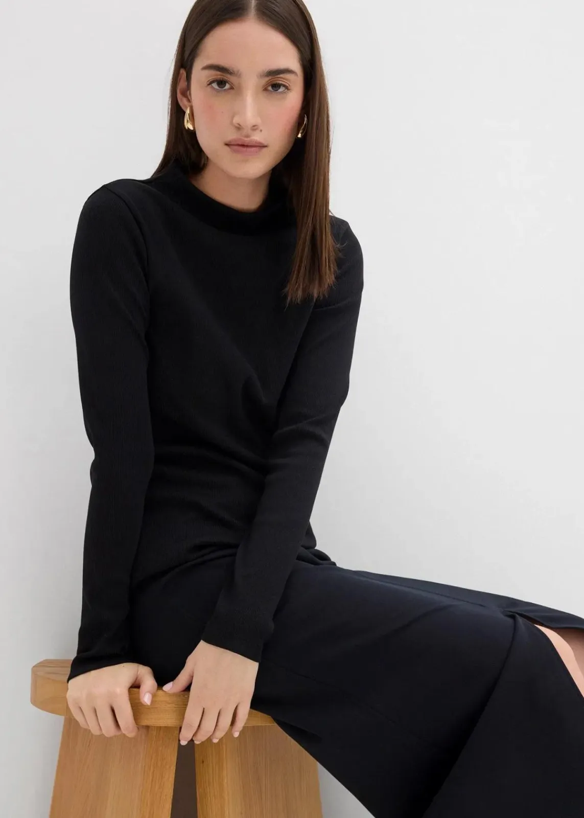 bonprix Shirts & Tops^Geripptes Langarmshirt schwarz