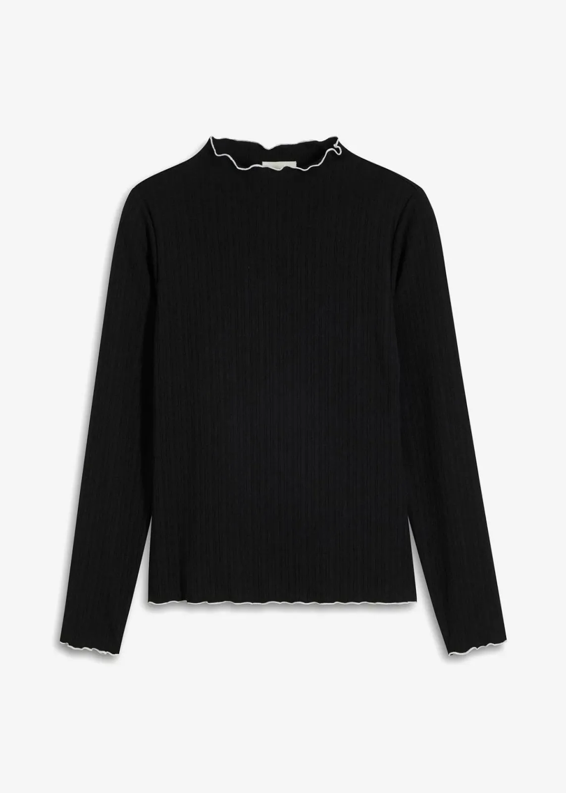 bonprix Shirts & Tops^Geripptes Langarmshirt schwarz/wollweiß