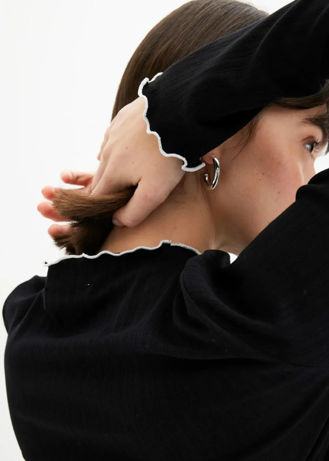 bonprix Shirts & Tops^Geripptes Langarmshirt schwarz/wollweiß