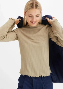 bonprix Shirts & Tops^Geripptes Langarmshirt new khaki