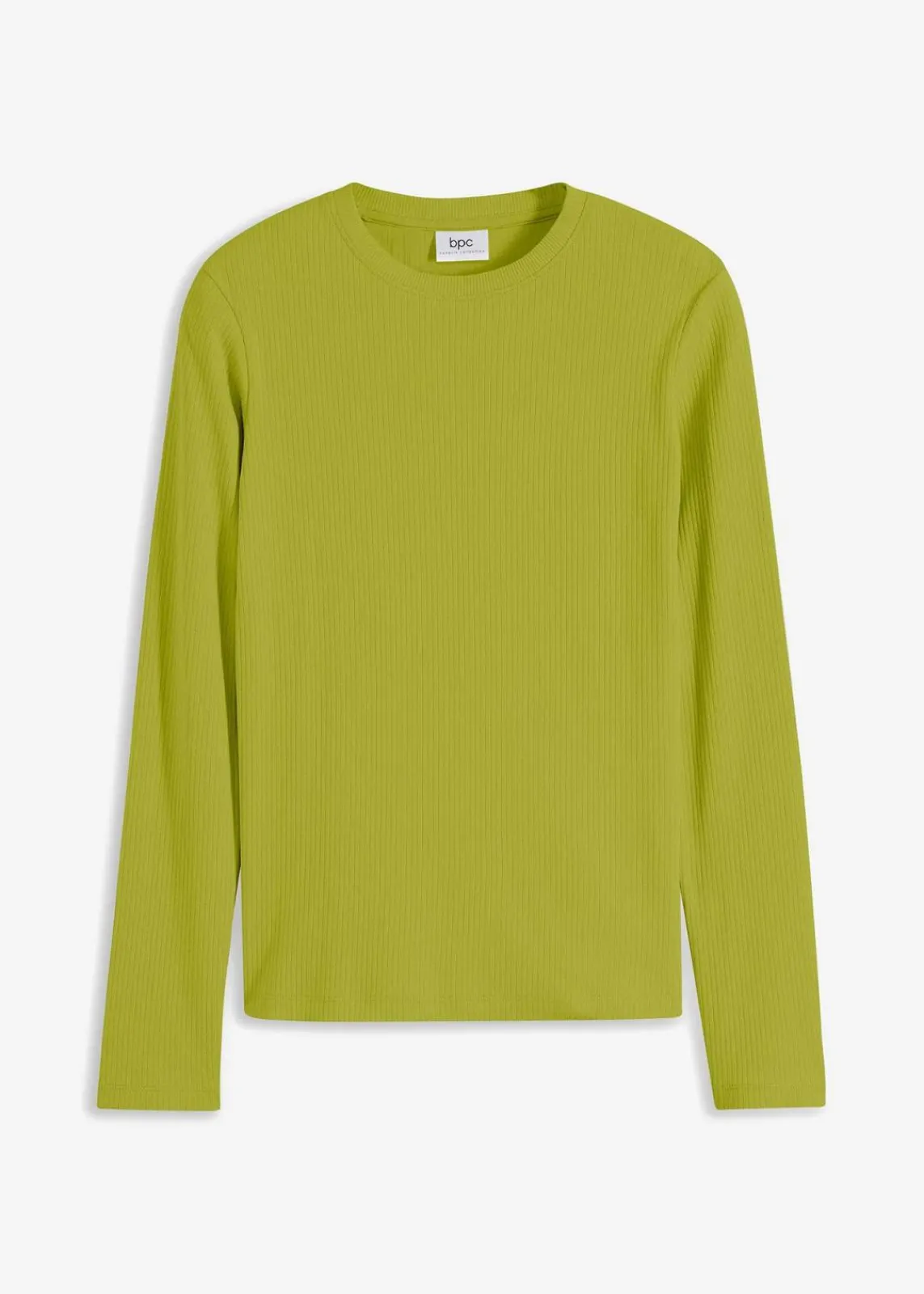 bonprix Shirts & Tops|Basics^Geripptes Langarmshirt aus reiner Baumwolle moos