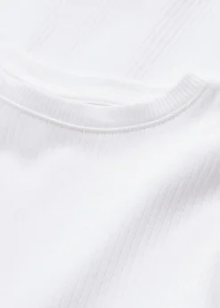 bonprix Shirts & Tops|Basics^Geripptes Langarmshirt aus reiner Baumwolle weiß