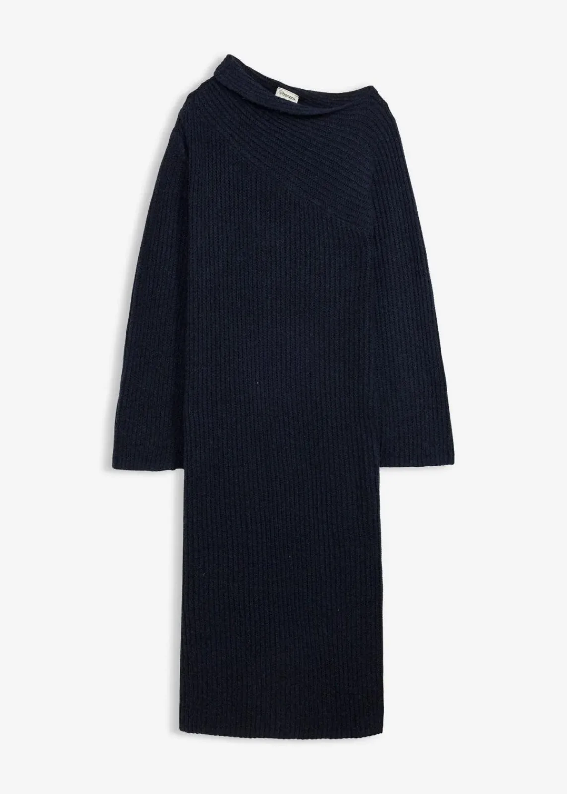 bonprix Bekleidung·Umstandsmode|Bekleidung·Pullover & Strickjacken^Geripptes Strickkleid dunkelblau