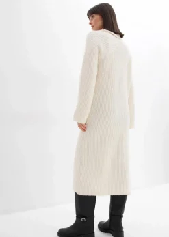 bonprix Bekleidung·Umstandsmode|Bekleidung·Pullover & Strickjacken^Geripptes Strickkleid perlweiß