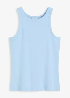 bonprix Wäsche·Unterhemden|Bekleidung·Röcke^Geripptes Tanktop hellblau