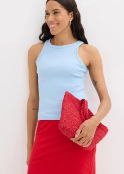 bonprix Wäsche·Unterhemden|Bekleidung·Röcke^Geripptes Tanktop hellblau