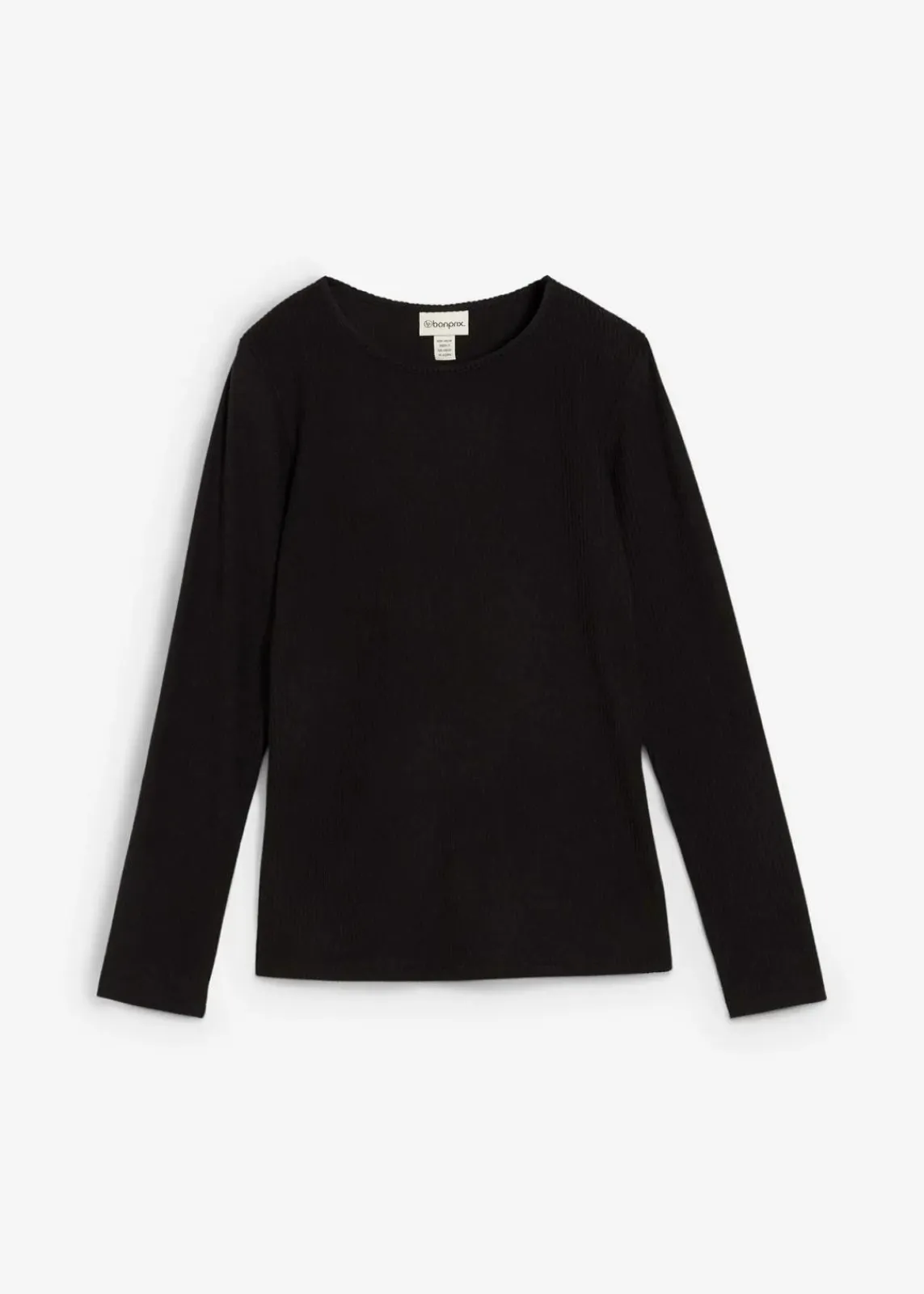 bonprix Shirts & Tops|Sportbekleidung^Geripptes Thermoshirt schwarz