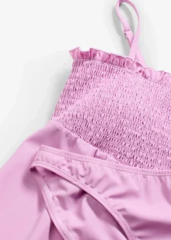 bonprix Nachhaltigere Materialien|Tankinis^Gesmokter Bandeau-Tankini (2-tlg.Set) helllila