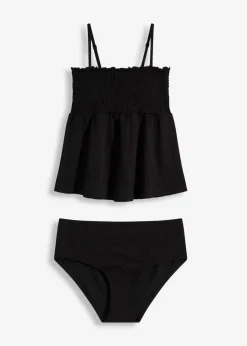 bonprix Tankinis|Bademode·Tankinis^Gesmokter Tankini (2-tlg.Set) schwarz
