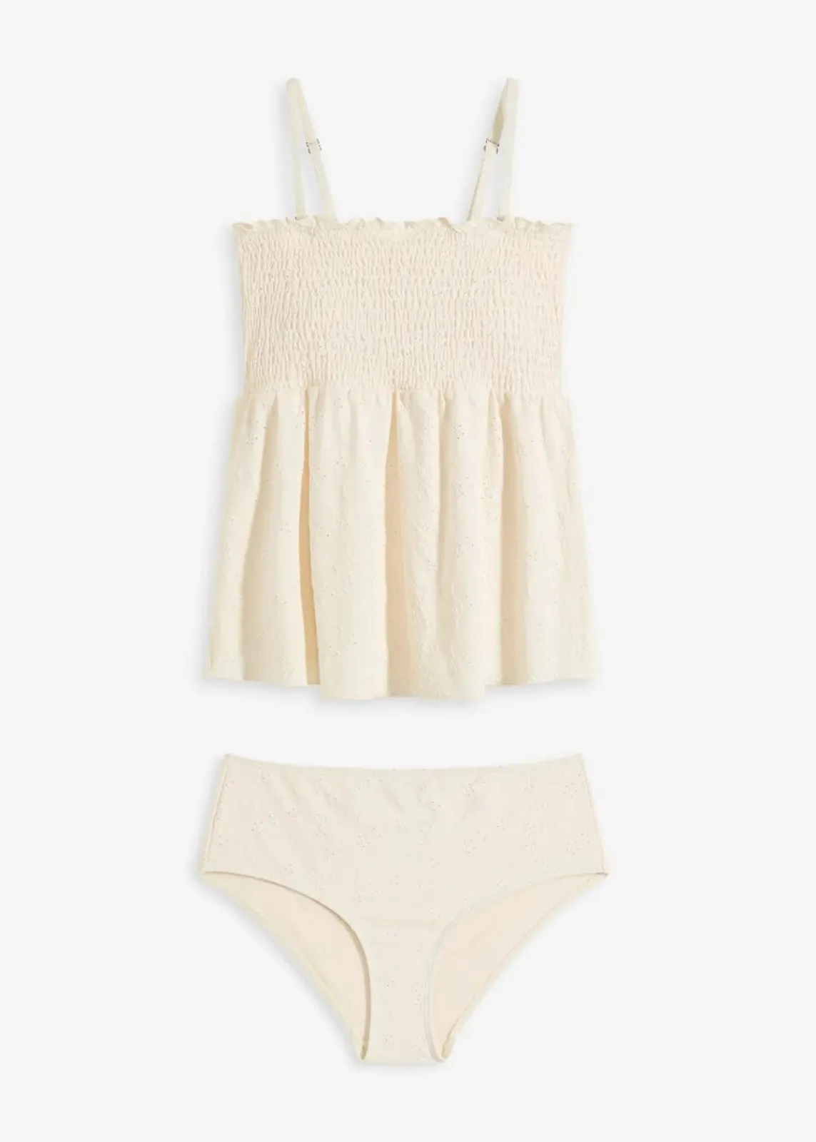 bonprix Bademode·Tankinis|Tankinis^Gesmokter Tankini (2-tlg.Set) vanille