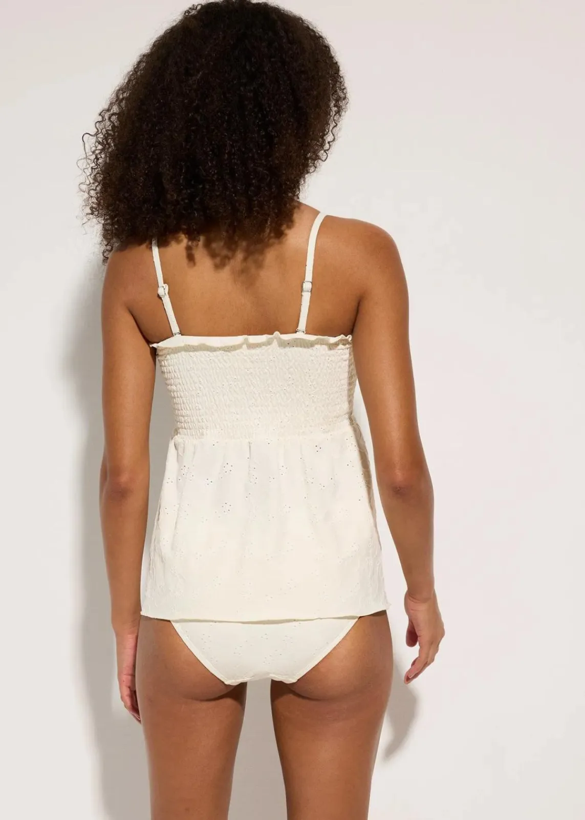 bonprix Bademode·Tankinis|Tankinis^Gesmokter Tankini (2-tlg.Set) vanille