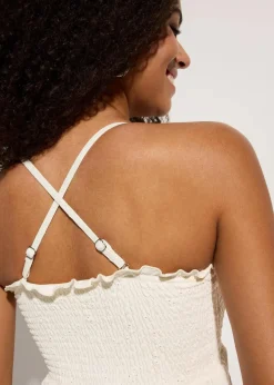 bonprix Bademode·Tankinis|Tankinis^Gesmokter Tankini (2-tlg.Set) vanille