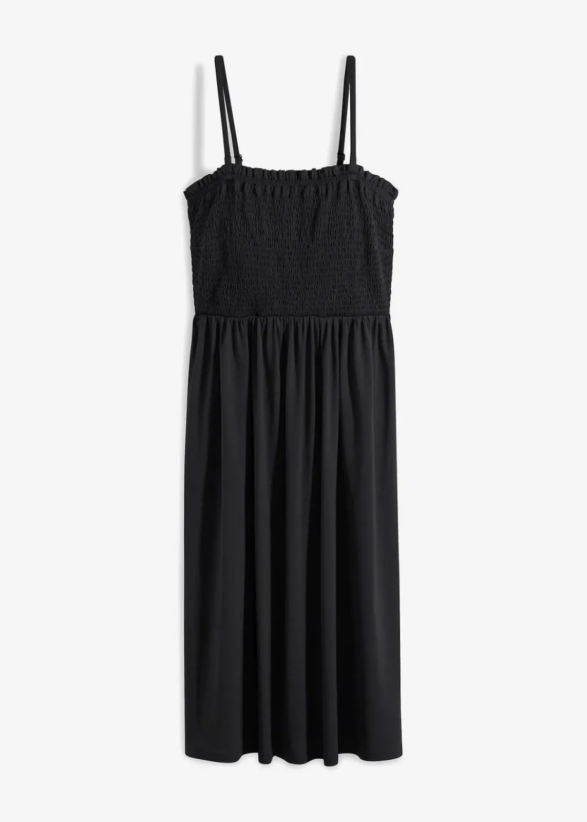 bonprix Bekleidung·Pullover & Strickjacken|Kleider^Gesmoktes Trägerkleid aus leichtem Crêpe schwarz