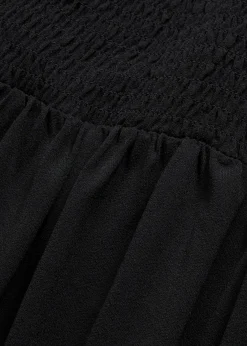 bonprix Bekleidung·Pullover & Strickjacken|Kleider^Gesmoktes Trägerkleid aus leichtem Crêpe schwarz