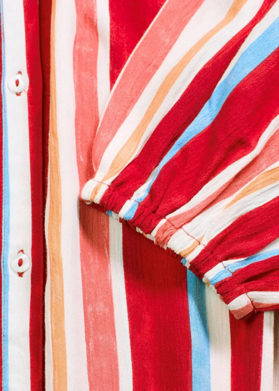 bonprix Kleider|Nachhaltigere Materialien^gestreiftes Kaftan-Kleid aus strukturierter Viskose mohnrot/helllachs/weiß gestreift