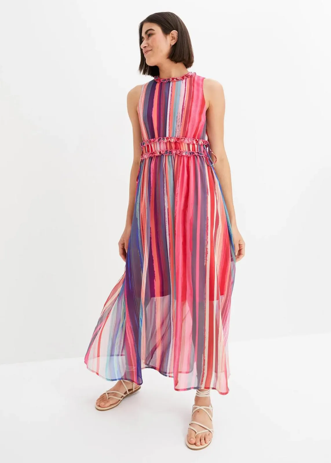 bonprix Kleider|Nachhaltigere Materialien^Gestreiftes Maxikleid multicolor