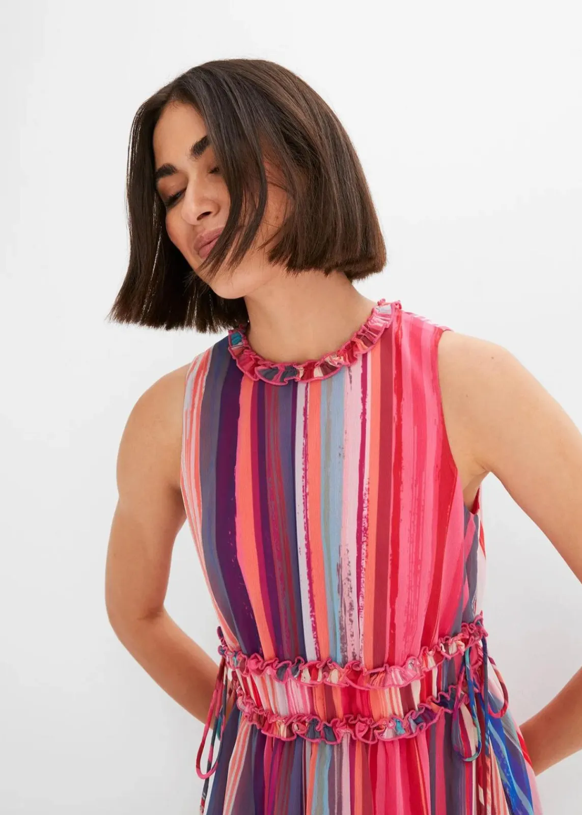 bonprix Kleider|Nachhaltigere Materialien^Gestreiftes Maxikleid multicolor