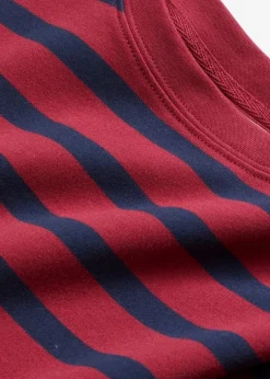 bonprix Nachhaltigere Materialien|Shirts & Tops^Gestreiftes Shirt aus reiner Bio-Baumwolle pflaumenrot/dunkelblau gestreift