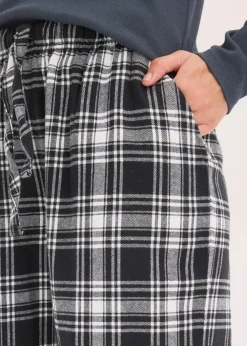 bonprix Wäsche·Nachtwäsche|Nachtwäsche^Gewebte Pyjamahose aus Flanell schwarz/weiß kariert