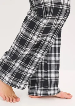 bonprix Wäsche·Nachtwäsche|Nachtwäsche^Gewebte Pyjamahose aus Flanell schwarz/weiß kariert