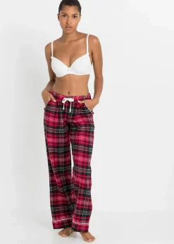 bonprix Wäsche·Nachtwäsche|Nachtwäsche^Gewebte Pyjamahose aus Flanell rot kariert