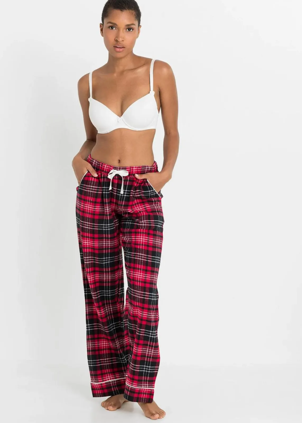 bonprix Wäsche·Nachtwäsche|Nachtwäsche^Gewebte Pyjamahose aus Flanell rot kariert