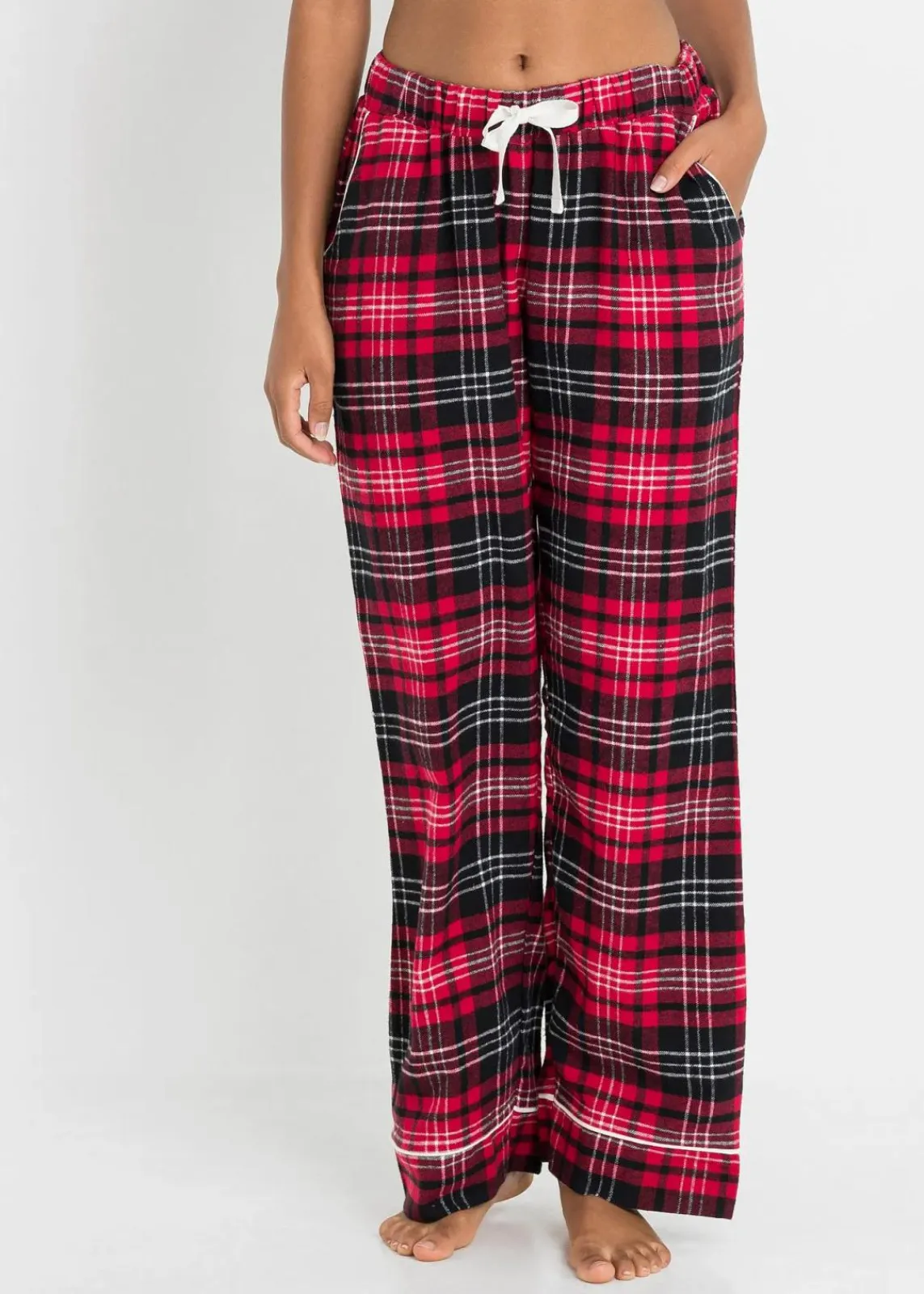 bonprix Wäsche·Nachtwäsche|Nachtwäsche^Gewebte Pyjamahose aus Flanell rot kariert
