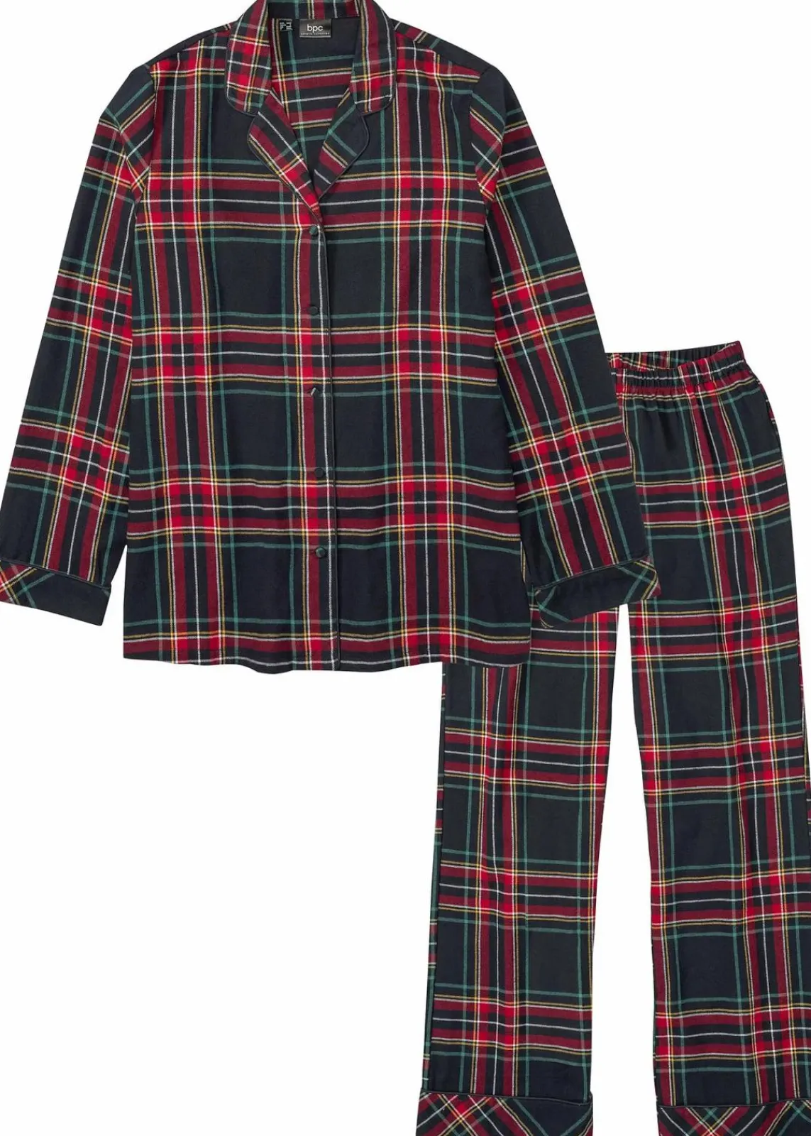bonprix Wäsche·Nachtwäsche|Nachtwäsche^Gewebter Flanell Pyjama dunkelblau kariert