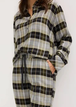 bonprix Wäsche·Nachtwäsche|Nachtwäsche^Gewebter Flanell Pyjama schwarz kariert