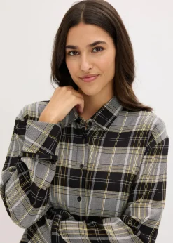bonprix Wäsche·Nachtwäsche|Nachtwäsche^Gewebter Flanell Pyjama schwarz kariert
