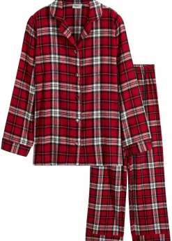 bonprix Wäsche·Nachtwäsche|Nachtwäsche^Gewebter Pyjama aus Flanell abendrot kariert