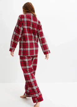 bonprix Wäsche·Nachtwäsche|Nachtwäsche^Gewebter Pyjama aus Flanell abendrot kariert