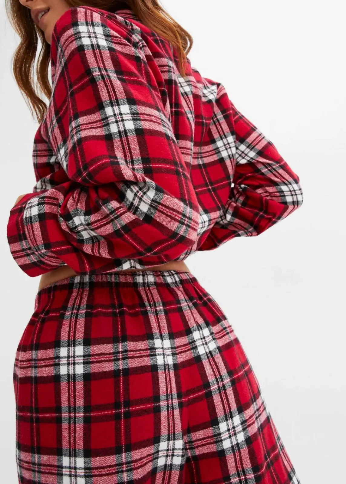 bonprix Wäsche·Nachtwäsche|Nachtwäsche^Gewebter Pyjama aus Flanell abendrot kariert