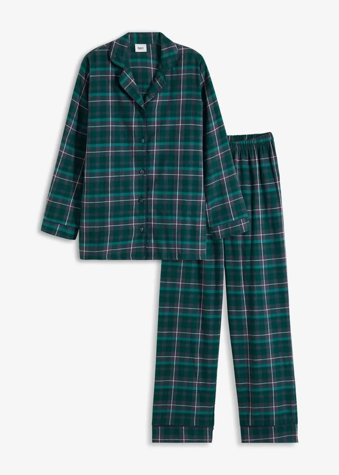 bonprix Wäsche·Nachtwäsche|Nachtwäsche^Gewebter Pyjama aus Flanell waldgrün kariert