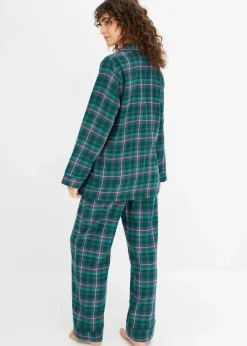bonprix Wäsche·Nachtwäsche|Nachtwäsche^Gewebter Pyjama aus Flanell waldgrün kariert
